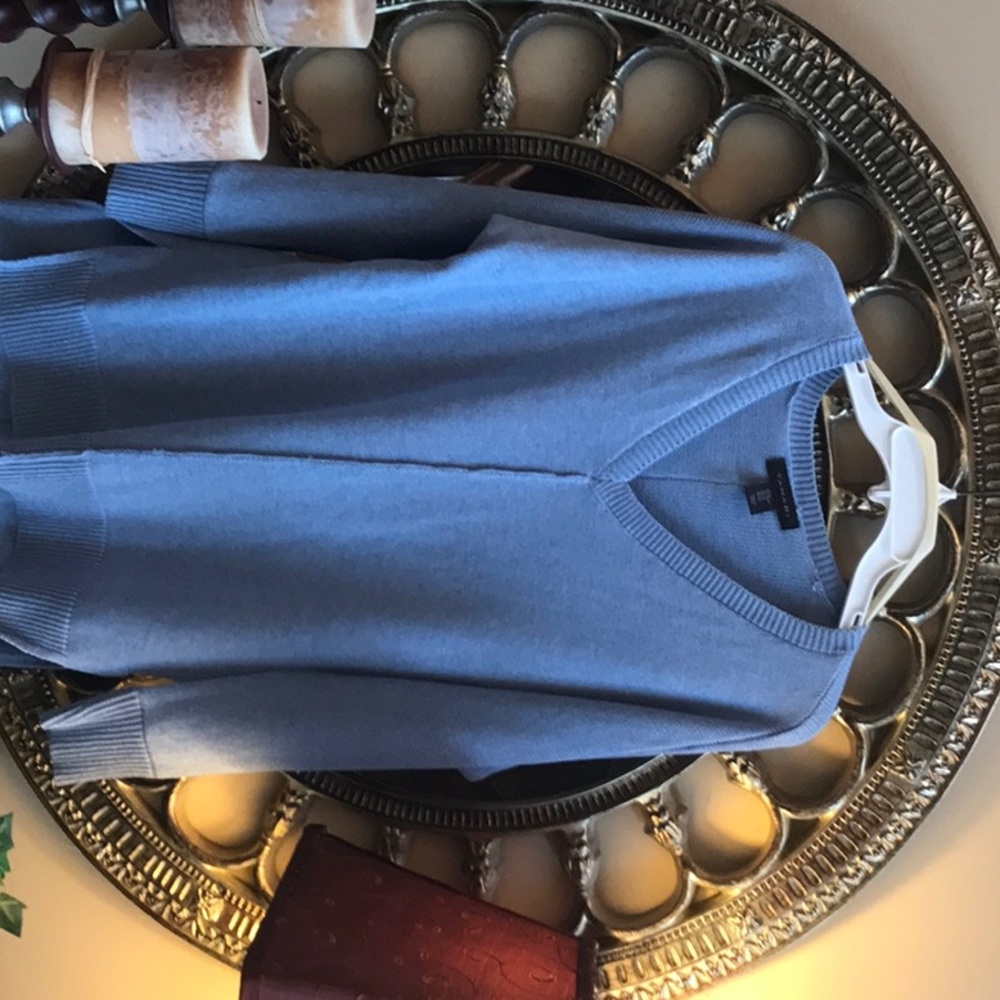 Blue Tahari oversized blue cotton sweater size six/s
